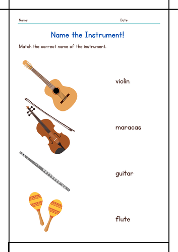 Name the instrument worksheet
