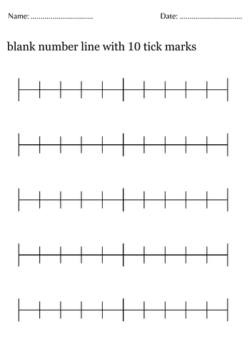 Blank number line with 10 tick marks - blank number line 0-10 Worksheet