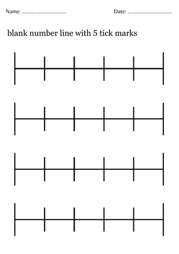 Blank number line with 5 tick marks - blank number line 0-5 Worksheet