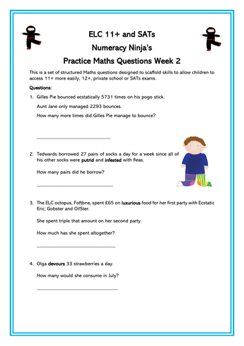 Week Two - Maths Practice Questions