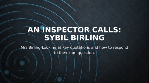 An Inspector Calls: Mrs Birling