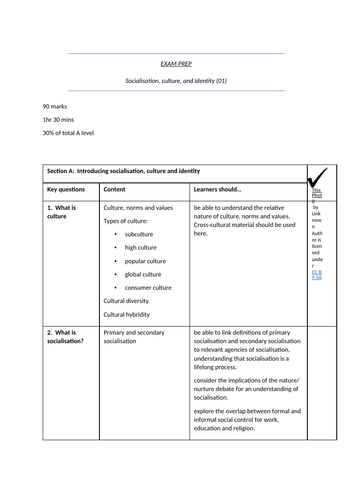 Revision paper 1 OCR sociology