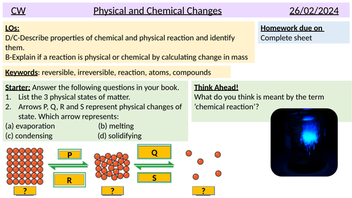 Chemical and physical changes KS3 CHEM