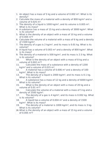 Density (Edexcel iGCSE Physics)