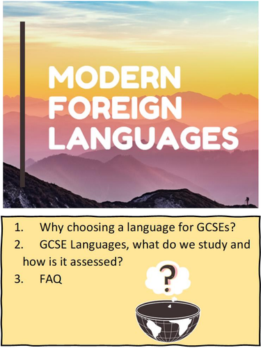 Why choosing MFL/French/Spanish booklet