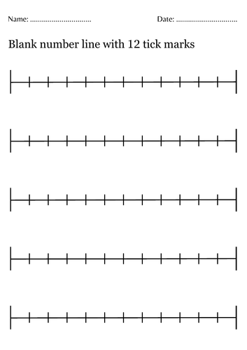 Blank number line with 12 tick marks - blank number line 0-12 Worksheet