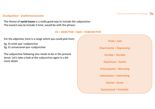 Spanish Subjunctive - Social Issues