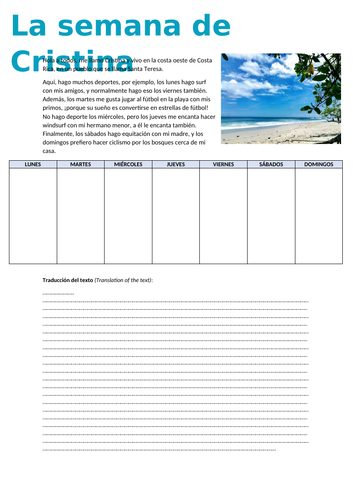 Spanish Reading Comprehensions - Sports