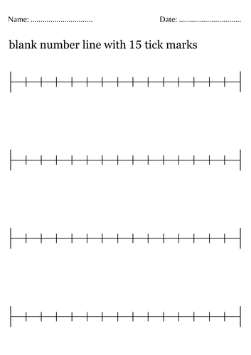 Blank number line with 15 tick marks - blank number line 0-15 Worksheet