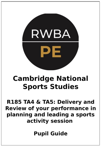 Cambridge National Sports studies R185 TA5 Pupil Guide