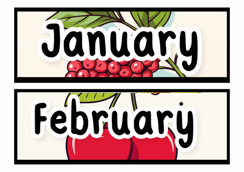 Month of the Year Flashcards Decoration for Classroom