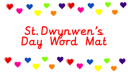 St. Dwynwen's Day Welsh Word Mat