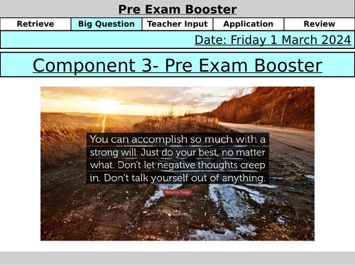 Component 3- Pre-Exam Booster/Talk