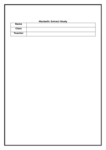 Macbeth Study Booklet