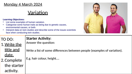 GCSE Biology Variation: Complete Lesson