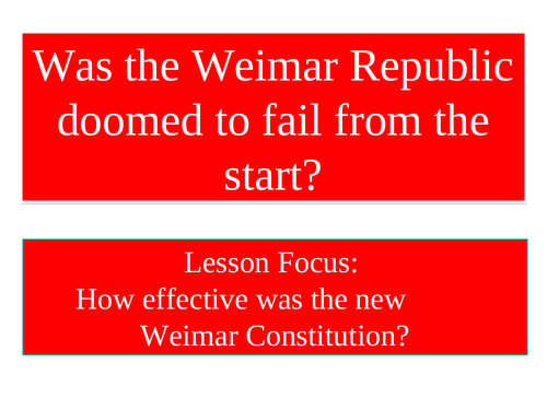 What was the Weimar Constitution?