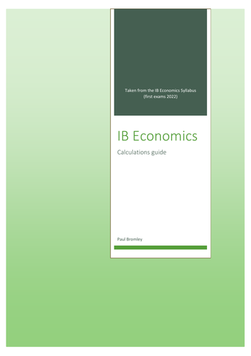IB Economics calculations revision checklist