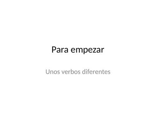 Spanish verbs starter activity various tenses