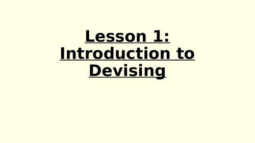 Year 8 Devising SOW - 7 Lessons