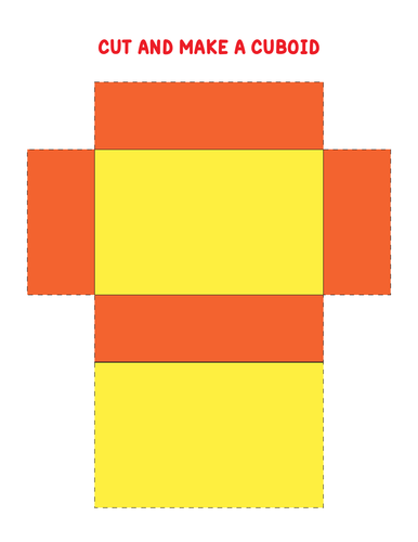 Make CUBOID out of paper template Teaching Resources