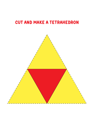 Make TETRAHEDRON out of paper template