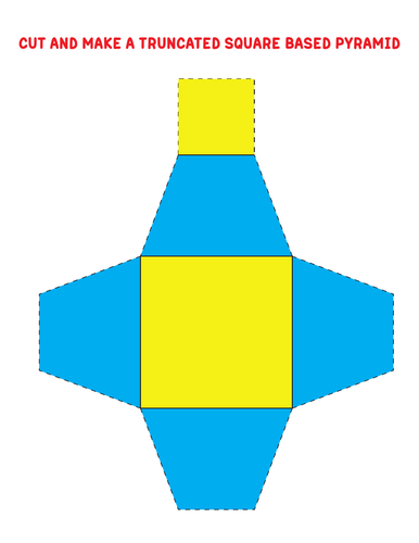 Make TRUNCATED SQUARE BASED PYRAMID out of paper template | Teaching ...
