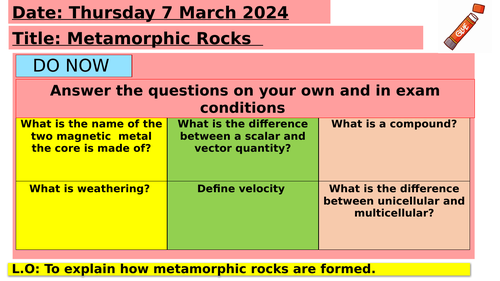 KS3 - Metamorphic Rocks