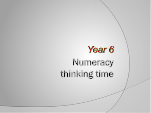 Year 6 Numeracy starters