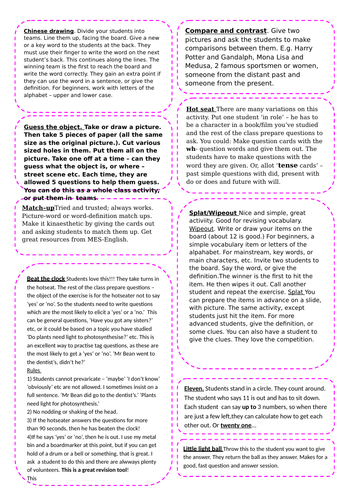 Year 6 warm up activities