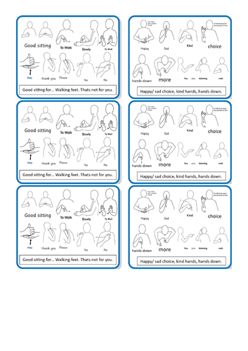 Lanyard cards for Makaton class routine and behaviour