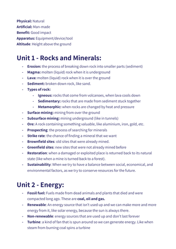 IGCSE Environmental Management Glossary