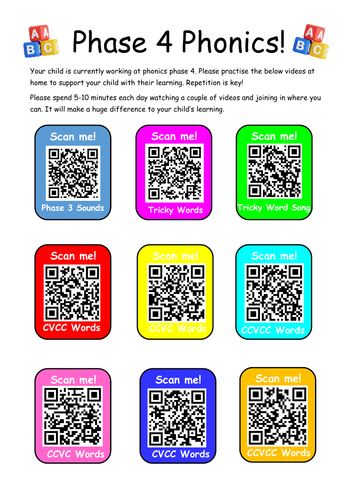 Phase 4 Phonics Handout