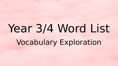 Year 3/4 Vocabulary Grids