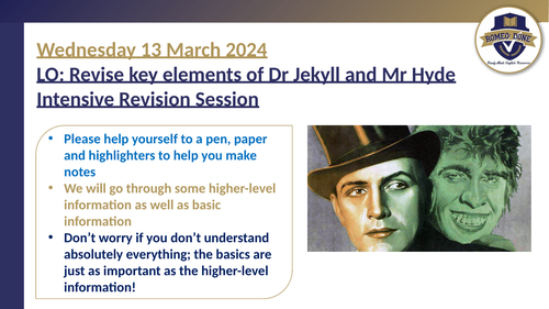 Jekyll and Hyde Revision/Introductory Session