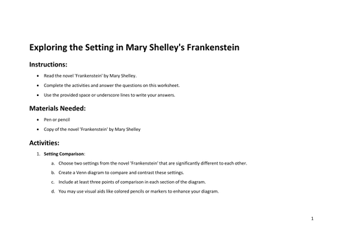 Exploring the Setting in Mary Shelley's Frankenstein