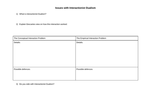 Metaphysics of the Mind - Interactionist Dualism