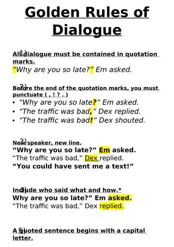 How to punctuate dialogue: PowerPoint & two worksheets