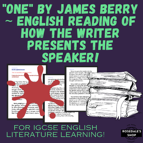 "One" by James Berry - A Critical Companion for IGCSE English Literature Students