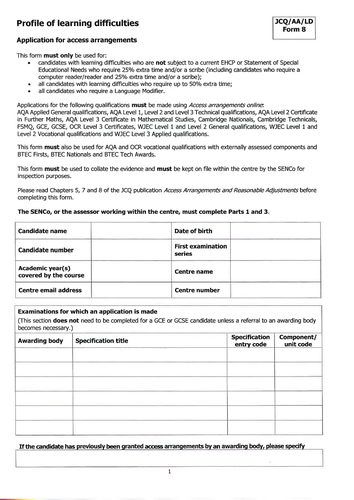 The Experienced SENCo's guide to Form 8's