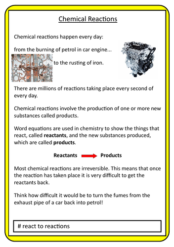 #Chemical Reactions - poster  A5 - Revision