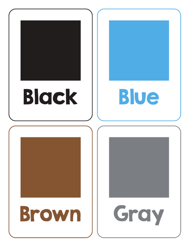 Primary Basic colors Flashcards