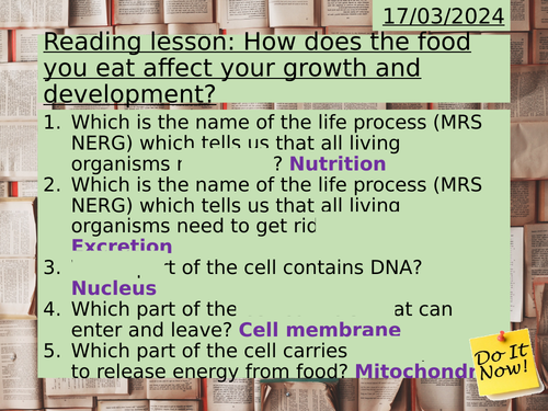 KS3 Digestion (diet & digestive system)