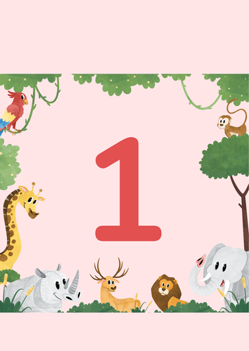 Jungle number line 1-20