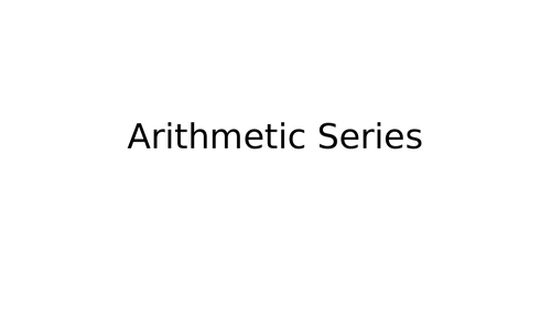 Arithmetic Series (Ib Maths)