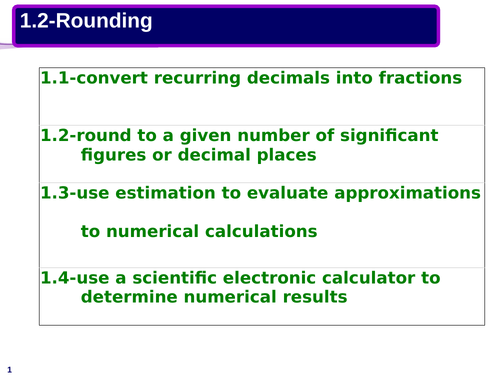 Rounding in MATHS