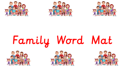 Family Welsh Word Mat