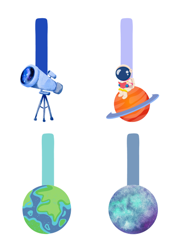 Space themed finger spacers