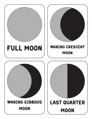 Phases of The Moon Flashcards