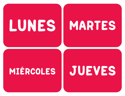 Spanish days of the week Flashcards