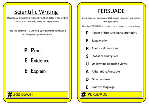 Scientific writing - Persuade and PEE poster